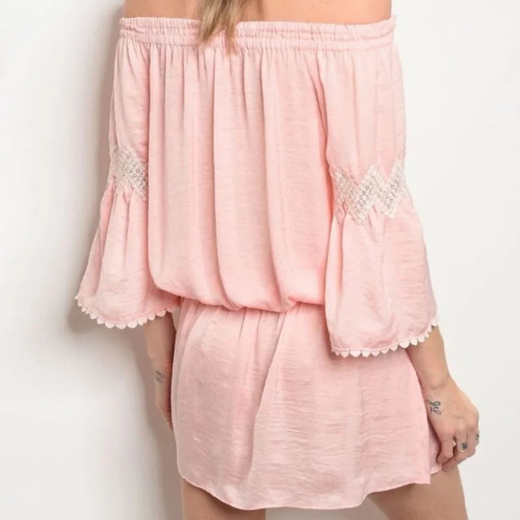 MWT Dance & Marvel Breezy Off Shoulder Babydoll Mini Dress - Picture 2 of 11